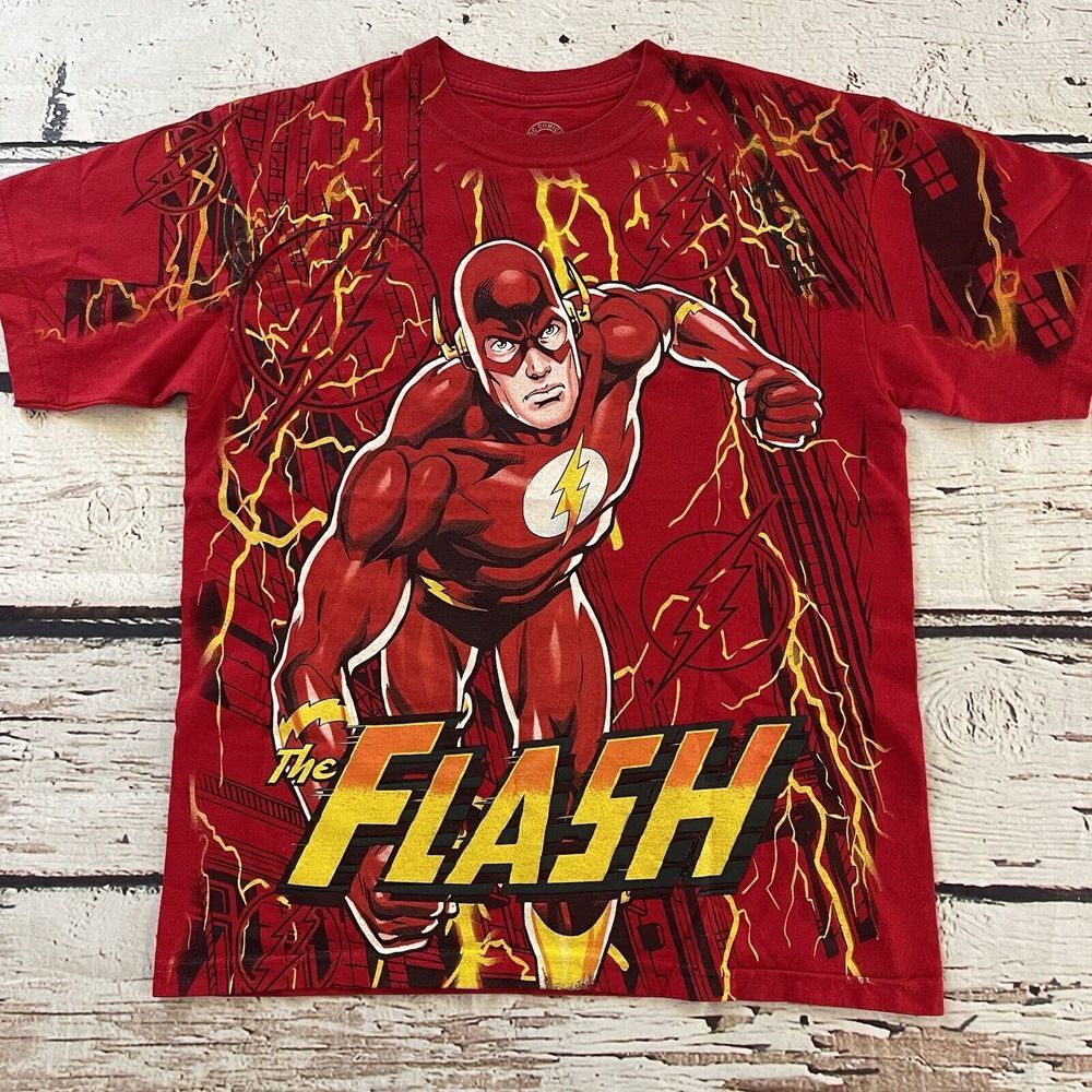 DC Comics The Flash Barry Alan Wally West All Over Print Shirt Size Boys Size XL